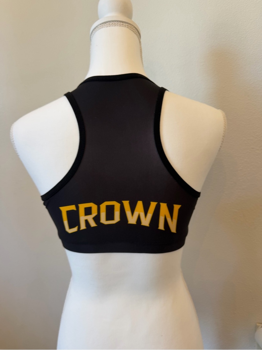 Crown Black and Gold Racerback Sports Bra